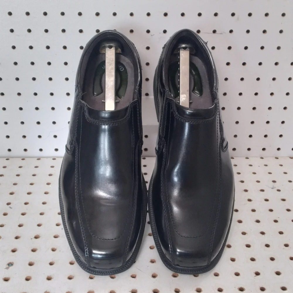 FLORSHEIM Safety Work | Black Shoes | Men Leather Steel Toe Slip & Oil Resistant